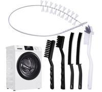 Lasnten Kits de cepillos de limpieza para lavadora, 5 cepillos de limpieza de grietas de lavadora de carga frontal y 1 herramienta de limpieza de tambor para filtro de lavadora y sello de goma
