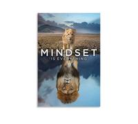 LASOQUAN Mindset Is Everything - Póster decorativo de león para pared e impresión artística moderna para dormitorio familiar, 40 x 60 cm
