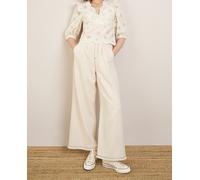 Lasserre Pantalón de mujer largo de sarga. Beige 42
