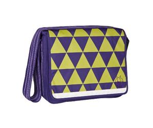 Lassig - Pañal estilo mensajero, diseño de triángulo, color morado oscuro