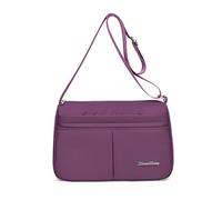 LassZone Bolso cruzado de nailon impermeable con múltiples bolsillos para mujer, bolso de hombro ligero, bolso de viaje para el trabajo, la escuela, uso diario, 02 Morado, 11.4 × 4.3 × 7.8 inches (29