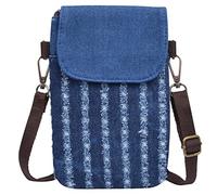 LassZone Pequeños bolsos cruzados para mujeres y niñas, bolso de lona para teléfono móvil, bolso ligero de hombro, bolso de mano para mujer, monedero, Azul punk, 7.1 x 5.0 x 1.5inch