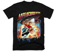 Last Action Hero Movie Print Unisex T-Shirts Men tee Cotton Tops Black Shirt L