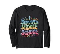 Last Day Middle School Cool Typography Graduation Manga Larga