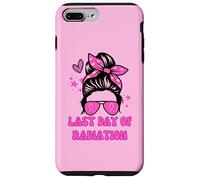 Last Day of Radiation Messy Bun Concientización sobre el Cáncer de Mama Rosa Carcasa para iPhone 7 Plus/8 Plus