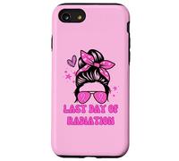 Last Day of Radiation Messy Bun Concientización sobre el Cáncer de Mama Rosa Carcasa para iPhone SE (2020) / 7/8