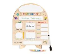 Last Day Of School Sign - Reusable Wooden Chalkboard with Marker for Kids