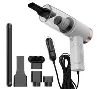 Last Gear Vacuum, Last Gear Car Vacuum, Car Vacuums Cleaner Powerful Mini, 4500pa Power with 5 Head, LED Light, 5m Line for Home, Keyboard, Shelf (White)