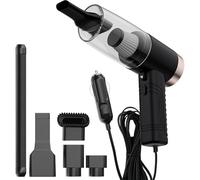 Last Gear Vacuum, Last Gear Car Vacuum, Car Vacuums Cleaner Powerful Mini, 4500pa Power with 5 Head, LED Light, 5m Line for Home, Keyboard, Shelf (Black)