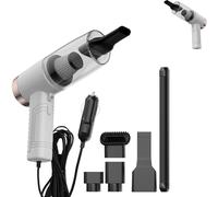 Last Gear Vacuum, Last Gear Car Vacuum Cleaner Powerful Mini, Head Light Cleaner，High Power 4500Pa, with Multi-Nozzles and LED Light, Double-Layer Filter with Aromatherapy Sheet (White)