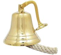 Last Order Bell, Hanging Ship Bell - Traditional Wall Mounted Bell, Brass Bell with Durable Rope - S