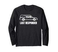 Last Responder Funny Mortician Hearse Design for Dark Humor Manga Larga