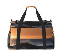 Last Sun Rays of Over The Sea Waves - Bolsa de equipaje de viaje, plegable, impermeable, ligera, con correa para el hombro