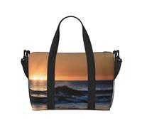 Last Sun Rays Of Over The Sea Waves - Bolsa de viaje versátil con estampado de olas del mar, el compañero para viajes de negocios y personales, color negro, talla única, Black, Talla única