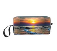 Last Sun Rays of Over The Sea Waves - Bolsa organizadora simple, bolsa de viaje ligera, estuche de cosméticos acolchado de espuma