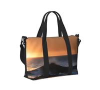 Last Sun Rays of Over The Sea Waves - Bolso de mano plegable para hombre y mujer, fin de semana, viajes cortos, vacaciones, bolsa de hombro