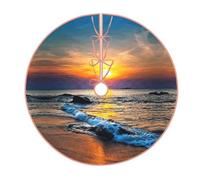 Last Sun Rays Of Over The Sea Waves - Falda de árbol de arpillera de Navidad, tapete rústico para el hogar, fiesta, vacaciones, invierno, decoración de Navidad