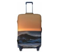 Last Sun Rays of Over The Sea Waves - Funda protectora elástica para equipaje, tapa protectora para maletas de 45,7 a 81,3 cm, Black, XL