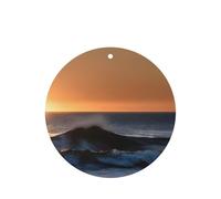 Last Sun Rays Of Over The Sea Waves - Juego de ambientador colgante, tarjetas redondas de fragancia de lavanda para interiores de automóviles, paquete de 10/24 tarjetas