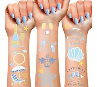 Last Toast On The Coast - Calcomanías temporales para despedida de soltera, color azul, último brindis en la costa, decoración de despedida de soltera, suministros para despedida de soltera costera