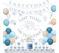 Last Toast on the Coast - Decoración de despedida de soltera, globos costeros, decoración de fiesta de despedida de soltera, suministros de fiesta para mujeres, despedida de soltera, fiesta de