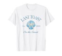 Last Toast on The Coast Seashell Pearl Bow Bachelorette Vibe Camiseta
