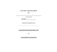 LAST WILL AND TESTAMENT OF____________________ (Your Name)