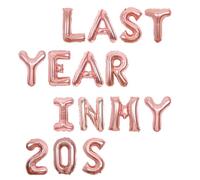 LAST YEAR IN MY 20S Birthday Balloons Rose Gold with Champagne Foil Balloon - 29th Birthday Decorations for Woman