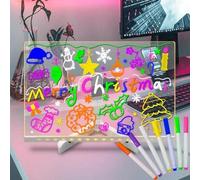 Lastdaytime Amazing Glow Art - Tableta de dibujo para niños, tablero de dibujo LED, incluye tablero de dibujo de efecto neón con un soporte integrado y 7 bolígrafos fluorescentes (grande)