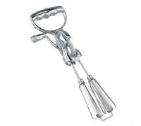 Lastdaytime Batidor de huevos giratorio de acero inoxidable para cocina, hogar, restaurante, panadería, apto para lavavajillas, mezclador manual que ahorra espacio