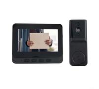 Lastdaytime Cámara de timbre inteligente con pantalla de 4.3 pulgadas con intercomunicador de video bidireccional en tiempo real, instalación inalámbrica para seguridad en el hogar