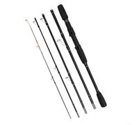 Lastdaytime Caña de pescar portátil de fibra de carbono 1 8M/2 1M Travel ML Spinner Casting Pole 5 secciones con paso rápido de línea y asiento de rueda en espiral (2.1)
