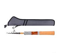 Lastdaytime Caña de pescar portátil de fibra de carbono de 1,5 m, 24T de alta resistencia para pesca de señuelo, encogimiento a 32,5 cm, ligera de 81 g (caña giratoria)