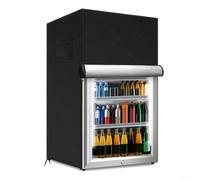 Lastdaytime Cubierta de refrigerador al aire libre para congeladores verticales compactos con cremalleras laterales y correas ajustables para una colocación segura (negro)