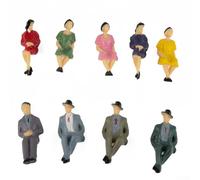 Lastdaytime Juego de figuras de plástico sentadas a escala 1:32 de 50 piezas, personas humanas en miniatura para ferrocarriles y exhibiciones arquitectónicas a escala OO