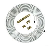 Lastdaytime Kit de línea de freno de coche de 25 pies de 3/16 pulgadas con 16 accesorios invertidos, tubo chapado en zinc para reparación y reemplazo del sistema de freno automático