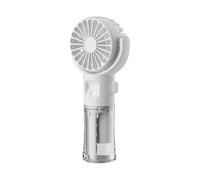Lastdaytime Mini ventilador portátil de mano de niebla de agua recargable Ventilador de refrigeración de escritorio con tanque de agua transparente 4 ajustes de velocidad para estudiantes (blanco)