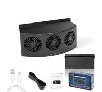Lastdaytime Ventilador de escape recargable por USB para ventana de coche con 3 cuchillas de alta velocidad para refrigeración y ventilación, negro (encendido)