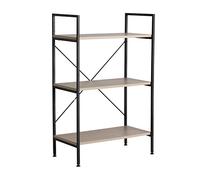Lastdeco - Librería Henche | Librería Madera y Hierro - 3 Baldas - Color Negro y Natural | Medidas 60 x 96 x 33 cm