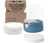 LastRound®- Almohadillas de algodón reutilizables, alternativa ecológica a las rondas de algodón de un solo uso (Azul)