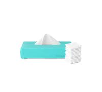 LastTissue® Caja de pañuelos de algodón reutilizables | Pañuelos faciales y de bolsillo para hombres y mujeres - Pañuelos faciales lavables con caja de almacenamiento - Turquesa
