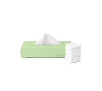 LastTissue® Caja de pañuelos de algodón reutilizables | Pañuelos faciales y de bolsillo para hombres y mujeres - Pañuelos faciales lavables con caja de almacenamiento - Verde