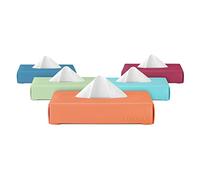 LastTissue® caja de pañuelos reutilizables - 18 toallitas suaves de algodón orgánico, un soporte para pañuelos ecológicos y sostenibles y pañuelos faciales para la nariz (Durazno)