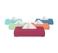 LastTissue® caja de pañuelos reutilizables - 18 toallitas suaves de algodón orgánico, un soporte para pañuelos ecológicos y sostenibles y pañuelos faciales para la nariz (rojo)
