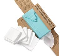LastTissue® Pañuelos de algodón reutilizables | Pañuelos faciales y de bolsillo para hombres y mujeres - Pañuelos faciales lavables con estuche de almacenamiento - Turquesa