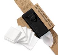 LastTissue® Pañuelos de algodón reutilizables | Pañuelos faciales y de bolsillo para hombres y mujeres - Pañuelos faciales lavables con estuche de almacenamiento -Negra