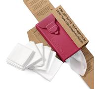 LastTissue® Pañuelos de algodón reutilizables | Pañuelos faciales y de bolsillo para hombres y mujeres - Pañuelos faciales lavables con estuche de almacenamiento -Roja