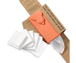 LastTissue® Pañuelos de algodón reutilizables | Pañuelos faciales y de bolsillo para hombres y mujeres - Pañuelos faciales lavables con estuche de almacenamiento -Duranzo