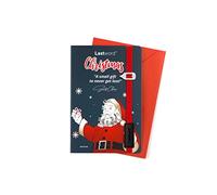 Lastword Christmas Cards - tarjetas de felicitación de navidad con marcapáginas elástico rojo y sobre incluidos, tarjeta de Navidad - postales navidad y marcapáginas diseñada en Italia (Azul)