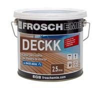 Lasur para Suelos de Madera Exterior Base Agua | Protector UV Hidrófugo para Tarimas y Deck | Acabado Mate | 220 Natural | Froschemie Deckk 2,5 L
